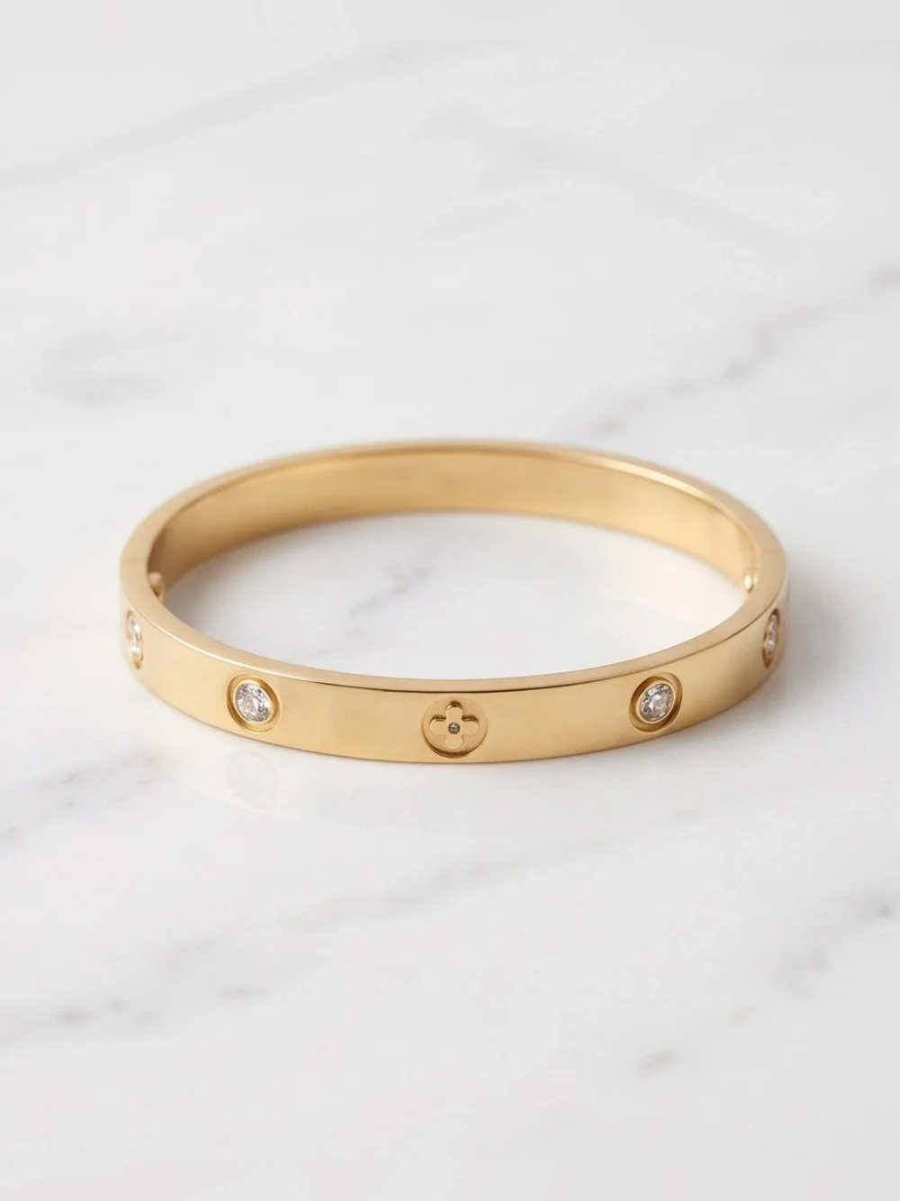 Gold unbranded Crystal Accent Bangle Bracelet 7
